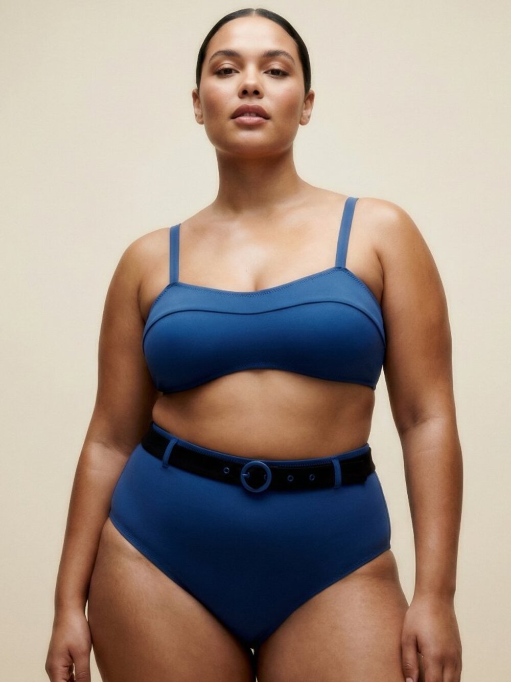 SOLID & STRIPED Blue Bikini with Belt Detail
